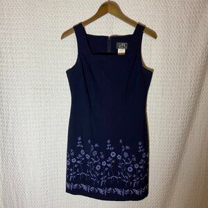 City Triangles Vintage Navy Blue Floral Mini Dress Women's Size 9
